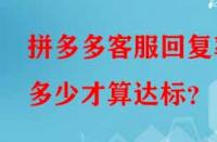拼多多客服回復(fù)率多少才算達(dá)標(biāo)？
