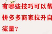 有哪些技巧可以幫助拼多多商家拉升自然流量？