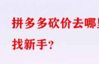 拼多多砍價(jià)去哪里找新手？