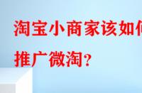 淘寶小商家該如何推廣微淘？