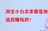 淘寶小白賣家都是如何選款賺錢的？